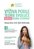Pozvánka na přednášku Romana Uhrina - Výživna podle teorie evoluce vs. teorie stvoření