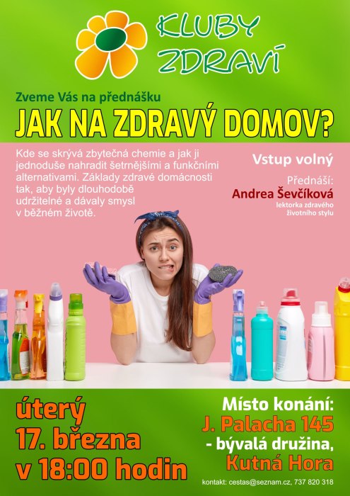 Jak na zdravý domov - Klub zdraví v Kutné Hoře