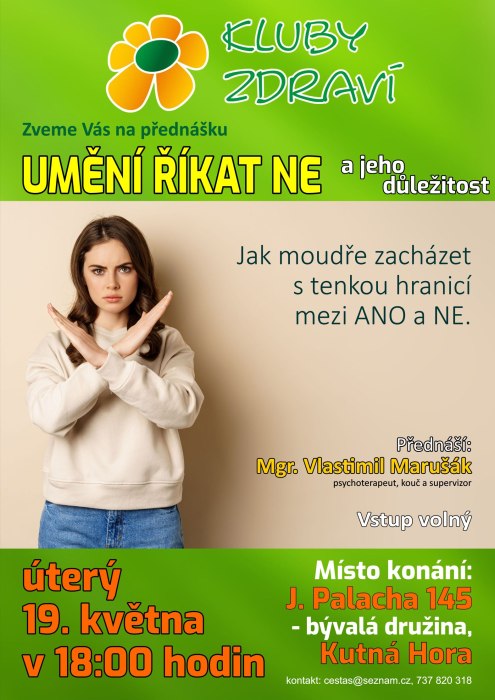 Umění říkat ne - Klub zdraví v Kutné Hoře