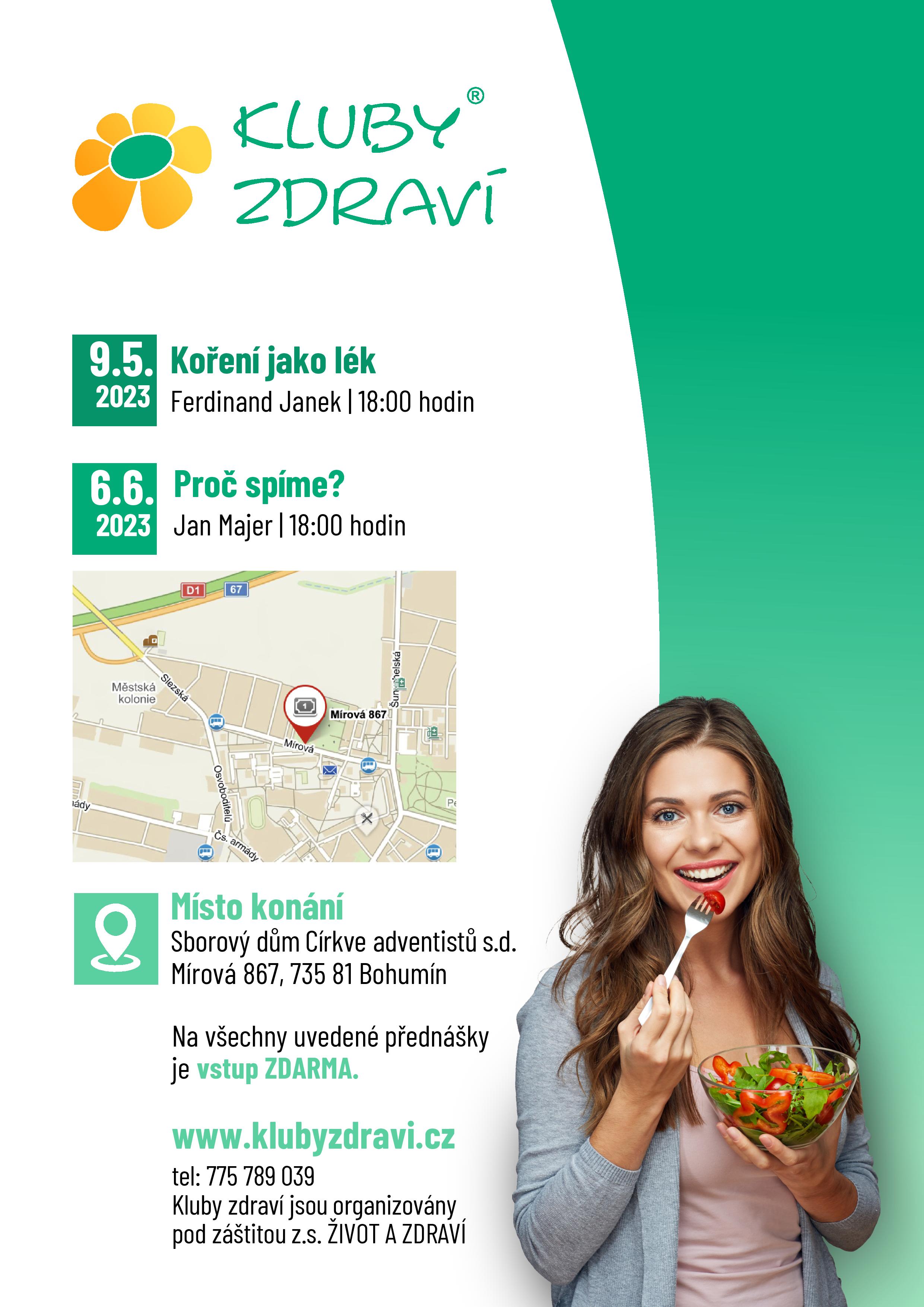Pozvánka na přednášky Klubu zdraví Bohumín